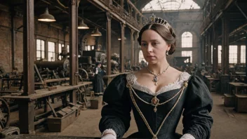 Et bilde av dronning Victoria i en victoriansk setting.