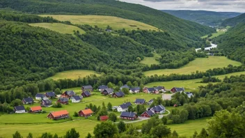 Et pittoreskt landsby i Norge.