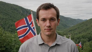 En person med etternavnet Hermansen, med et norsk flagg i bakgrunnen