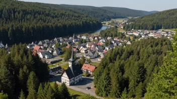 Et malerisk landskap av Oberhof med rullende åser og tradisjonell tysk arkitektur