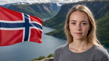 En person med etternavnet Riseth, med et norsk flagg eller landskap i bakgrunnen