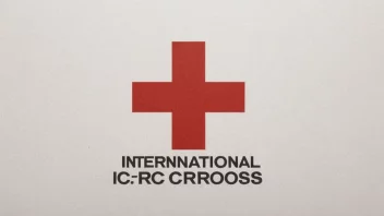 ICRC-logoen er et rødt kors på en hvit bakgrunn, som symboliserer organisasjonens humanitære oppdrag.