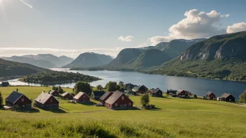 Et fredelig landskap av den norske landsbygda.