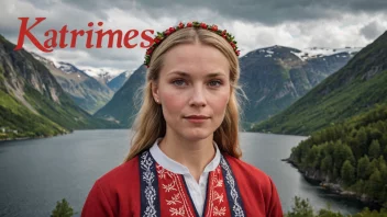 En kvinne med et norsk flagg i bakgrunnen, som symboliserer opprinnelsen til navnet Katrines.