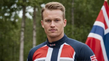 En person med etternavnet Kristoffersen, med et norsk flagg i bakgrunnen.