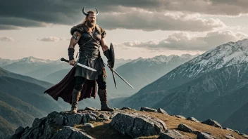 En vikingkriger som representerer navnet Einar, symboliserer styrke og mot.