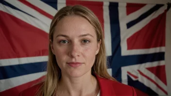 En kvinne med et norsk flagg