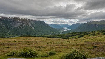 Et malerisk landskap av Hægelands i Norge.