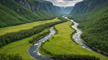 En vakker dal i Norge med et unikt landskap.