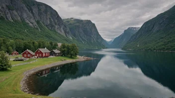 Et fredelig landskap av Nordstrønos i Norge