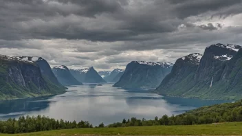 Et malerisk landskap av Stangvik i Norge.