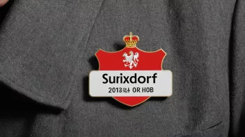 En person med etternavnet Nixdorf på en navnelapp eller et familievåpen