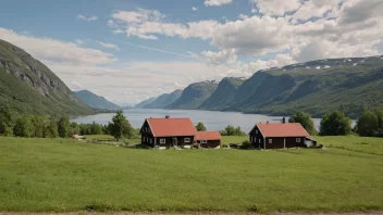 En pittoresk gård eller eiendom i Norge med et tydelig skilt eller merke som viser navnet 'Rosselands'.