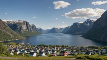 Et malerisk landskap av Kårvikhamns i Norge, som viser dets naturskjønnhet.