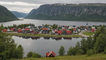 Et malerisk bilde av Fosheim, en by eller landsby i Norge