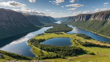Et pittoreskt landskap av Vartdalsdalen i Norge.