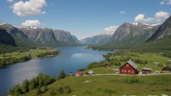 Et malerisk landskap av Hunstads i Norge