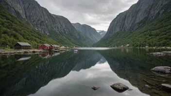 Et malerisk landskap av Skutviks i Norge