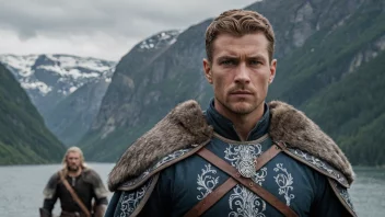 En mann med en kraftfull tilstedeværelse, som representerer det skandinaviske navnet Norvald