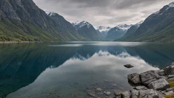 En åndeløs utsikt over en nordfjord i Nord-Norge, som viser dens naturlige skjønnhet og ro.