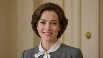 Et portrett av en kvinne med et vennlig ansikt og en sofistikert stil.