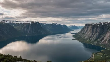 Et malerisk landskap av Skaga-området i Norge.