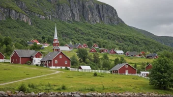 En idyllisk bygd i Norge med rik historie og kultur.