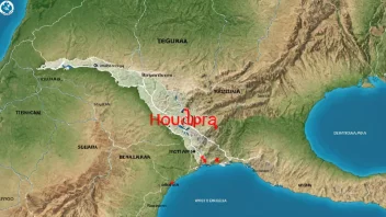 Et kart over Honduras med Tegucigalpa merket som hovedstad