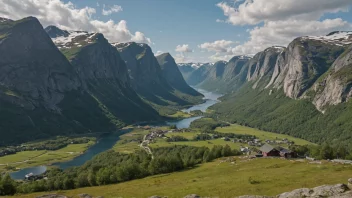 Et malerisk landskap av Oltedals i Norge.