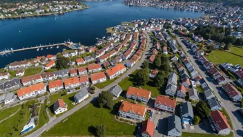 Flyfoto av Gausels, en bydel i Stavanger