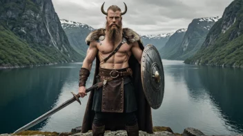 En vikingkriger som representerer det tradisjonelle norske navnet Rolv.