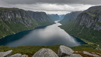 Et fredelig landskap av Slattums i Norge
