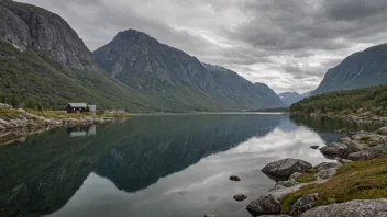 Et malerisk landskap av Nygårdstangen, som viser dens naturskjønnhet.