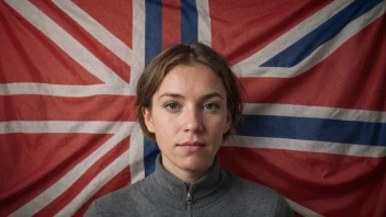 Et bilde av en person med etternavnet Melander, med et norsk flagg eller en tradisjonell norsk bakgrunn