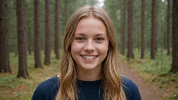 Et portrett av en ung kvinne med et mildt uttrykk, som symboliserer betydningen av navnet Hanna.
