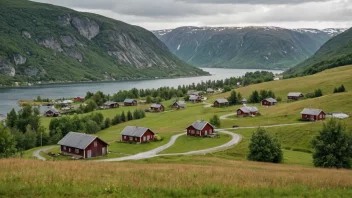 Et pittoreskt landskap av Sørskogbygda i Norge
