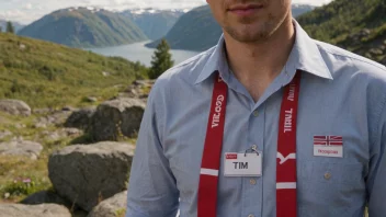En person med en navnelapp som sier 'Tim' i en norsk setting