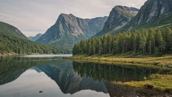 Et fredelig norsk landskap med en bemerkelsesverdig steinformasjon.