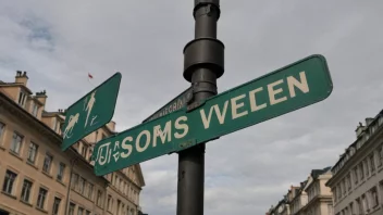 En gatestolpe med navnet Strømsveien i Oslo.