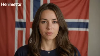 En kvinne med et norsk flagg i bakgrunnen, som representerer navnet Henriette.