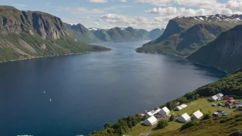 En fredelig og malerisk utsikt over en norsk øy eller en levende kulturell hendelse