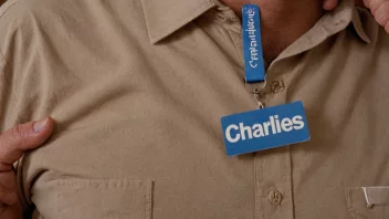 En person med en navnelapp som sier Charlies, med et vennlig og tilgjengelig uttrykk.