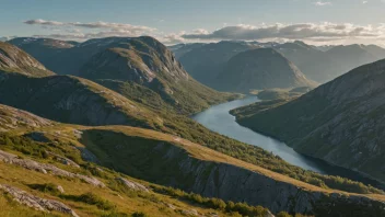 Et pittoreskt landskap av Snertingdals, som viser dets naturskjønnhet.