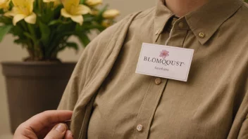 En person med en navnelapp som sier Blomquists