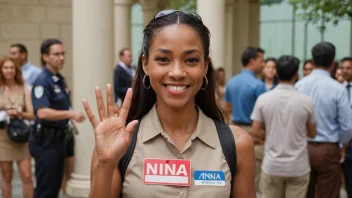 En kvinne med et vennlig smil og en navnelapp som sier Nina.