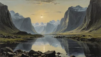 Et vakkert landskapsmaleri av en norsk fjord
