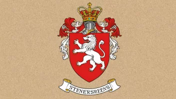 Et tradisjonelt norsk familievåpen eller våpenskjold med navnet Stenersens.