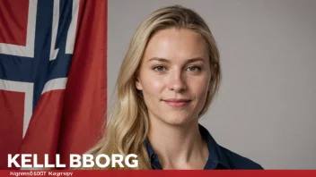 Bildet viser navnet Kjellbjørg i fet skrift med et norsk flagg i bakgrunnen