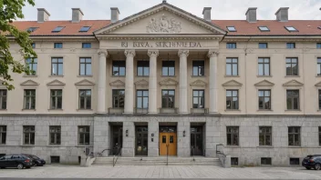 Et bilde av en norsk regjeringsbygning med en skilt som leser 'Rikslønnsnemnda' foran den.