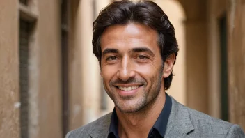 Et bilde av en mann med italienske trekk og et glad uttrykk.